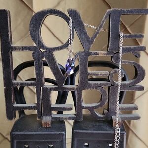 EUC. Touchstone Crystal by Swarovski Solitaire Teardrop Crystal Pendant